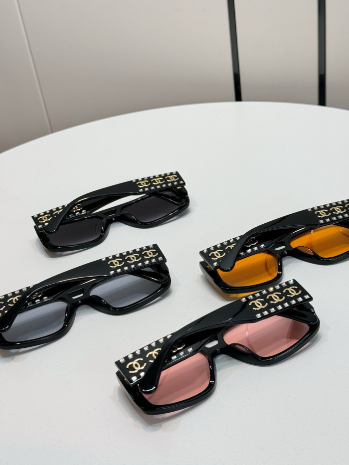 NIGO Chanel Women's Solid Color Simple Mirror Legs Logo Design Square Sunglasses Eyeglasses Glasses #nigo75945