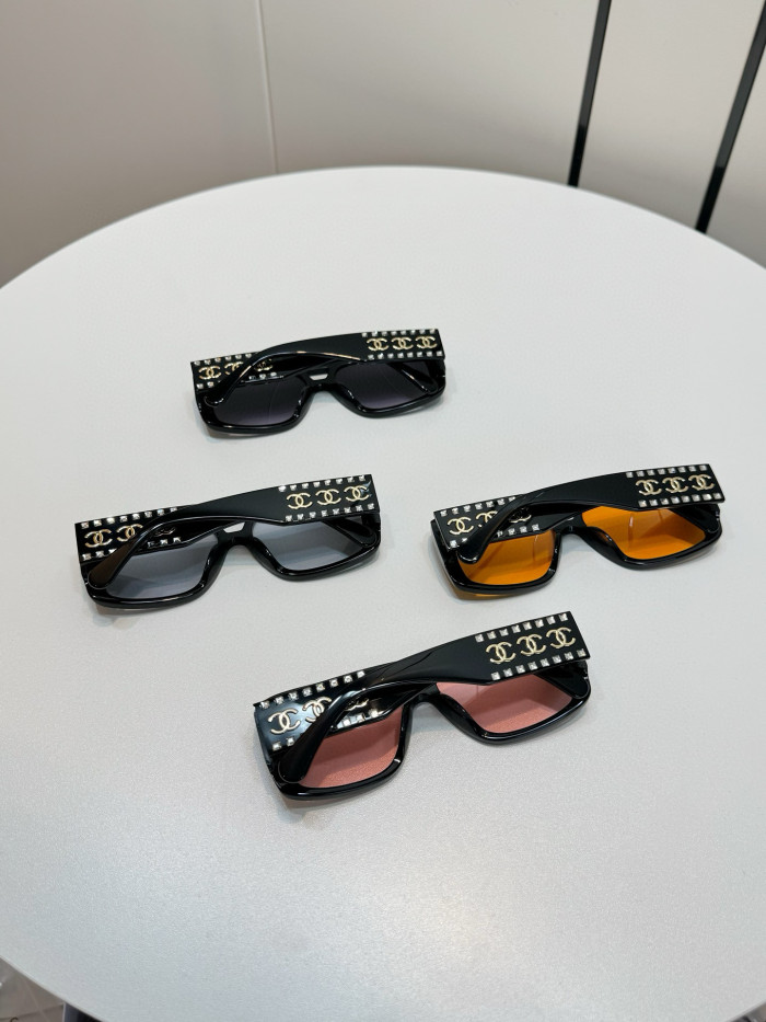 NIGO Chanel Women's Solid Color Simple Mirror Legs Logo Design Square Sunglasses Eyeglasses Glasses #nigo75945