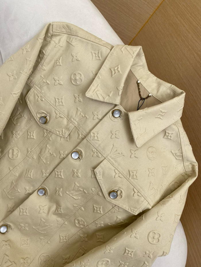 NIGO Louis Vuitton Men's Summer Solid Color Embossed Letters Printed Single Breasted Long Sleeved Denim Jacket Casual Jeans Pants Suit Set #nigo75948