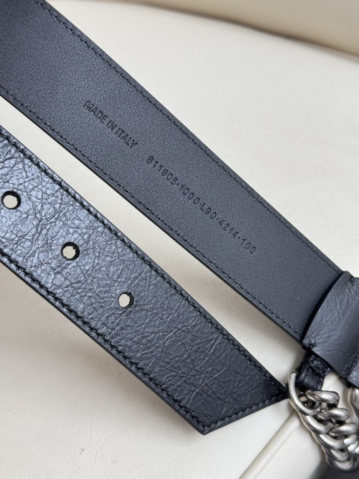 NIGO Balenciaga Men's Logo Monaco Chain Strap Belt Solid Color Width 3.5cm  Accessories Ngvp #nigo1379