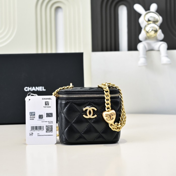 NIGO Chanel Women's Solid Color Chain Shoulder Grain Embossed Calfskin Box Bag Tote Shoulder Bags #nigo75941