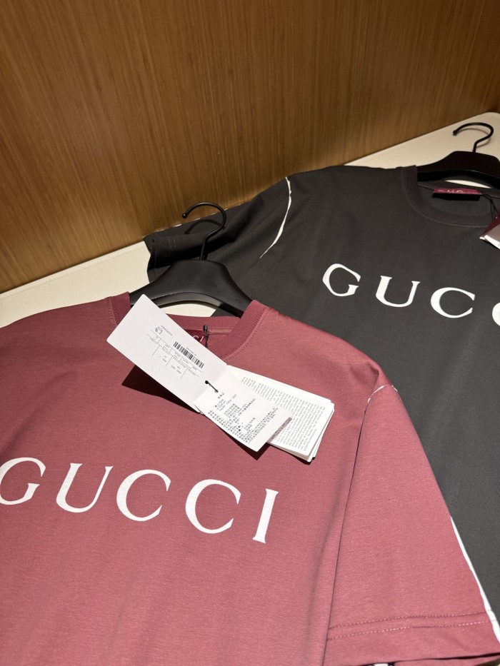 NIGO Gucci Men's Summer Solid Color Letter Print Round Neck Cotton Short Sleeve T-Shirt #nigo75964