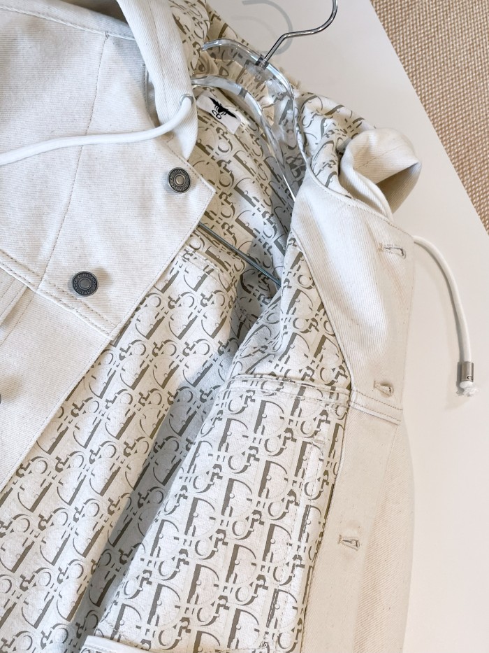 NIGO Dior Women's Autumn and Winter Bee Embroidery Hooded Loose Solid Color Single Breasted Long Sleeve Jacket #nigo75957