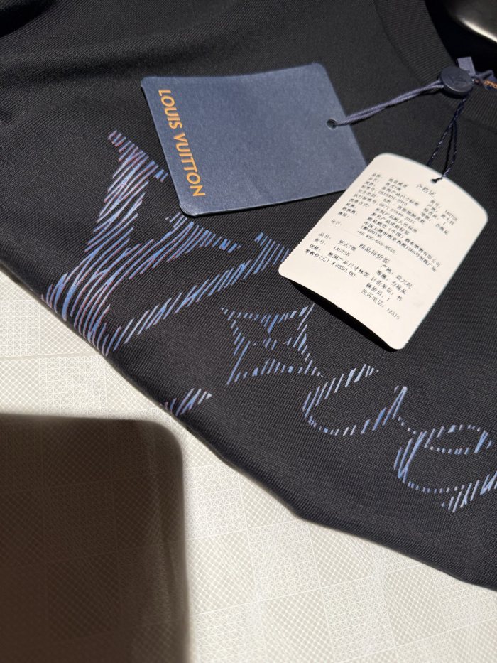 NIGO Louis Vuitton Men's Summer Logo Beaded Embroidery Letter Printed Solid Color Round Neck Short Sleeve T-Shirt #nigo75961