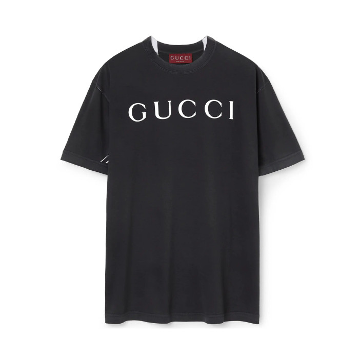 NIGO Gucci Men's Summer Solid Color Letter Print Round Neck Cotton Short Sleeve T-Shirt #nigo75964