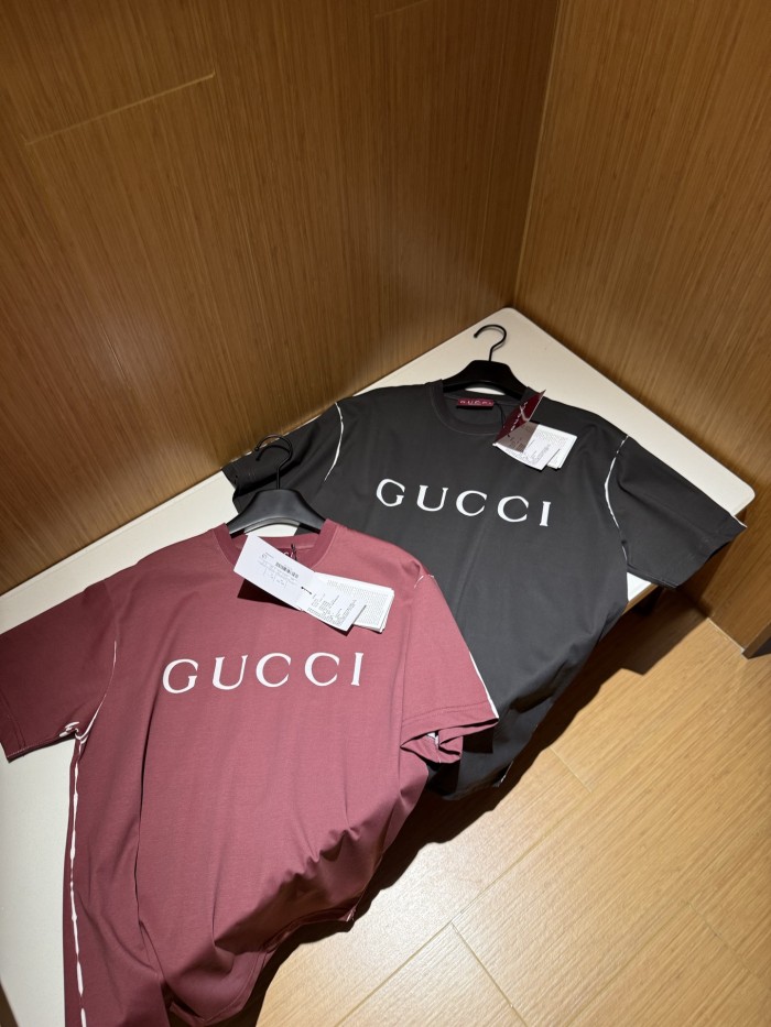 NIGO Gucci Men's Summer Solid Color Letter Print Round Neck Cotton Short Sleeve T-Shirt #nigo75964