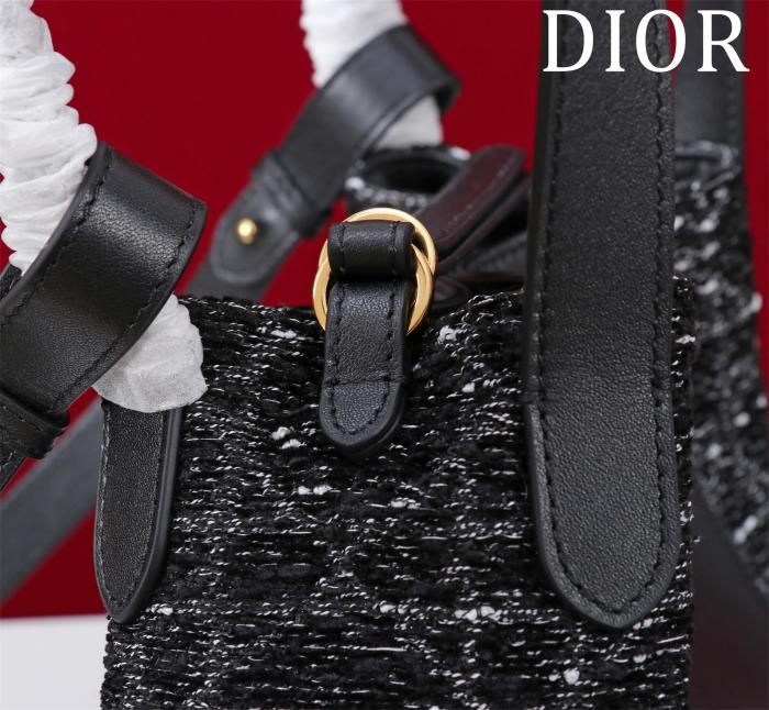 NIGO Dior Women's Solid Color Tweed & Leather Tote Shoulder Bag Bags #nigo75973