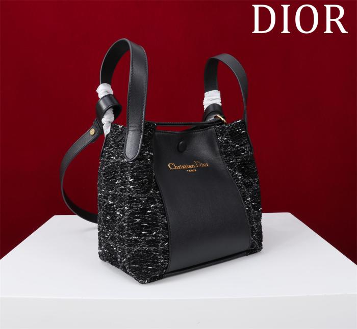 NIGO Dior Women's Solid Color Tweed & Leather Tote Shoulder Bag Bags #nigo75973