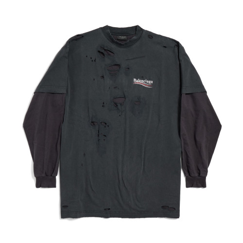 NIGO Balenciaga Men's Spring Summer Political Campaign Layered Black Vintage Plain Knit Long Sleeve T-Shirt #nigo75967