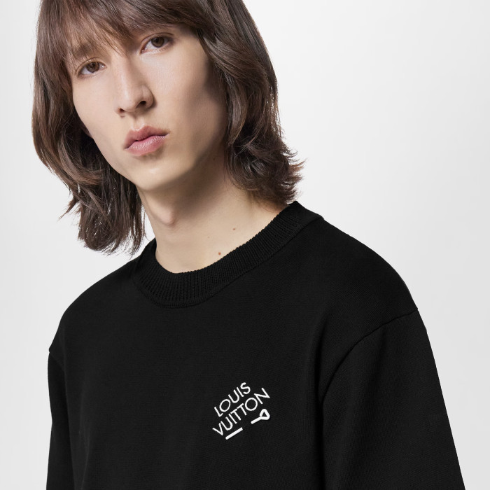 NIGO Louis Vuitton Men's Solid Color Logo Embroidery Casual Cotton Crew Neck Shirt Short Sleeve T-shirt #nigo76114