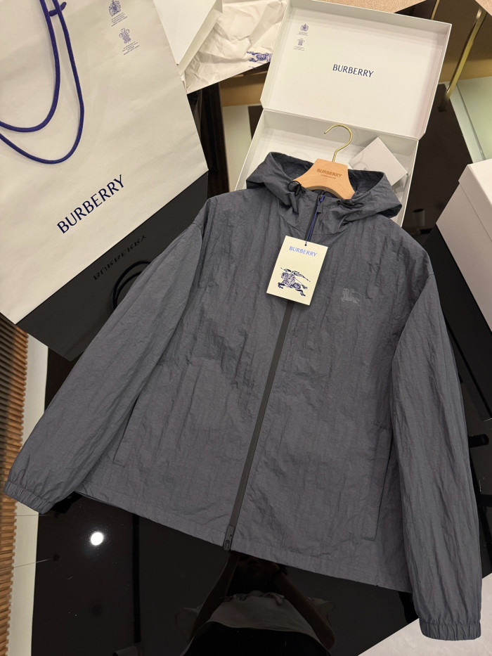 NIGO Burberry Men's Spring & Autumn EKD Badge Nylon Solid Color Long Sleeve Zipper Loose Hooded Jacket #nigo76111