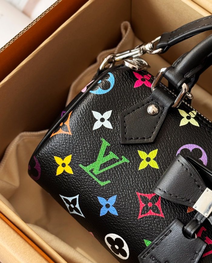 NIGO Louis Vuitton LV x TM Nano Speedy Women's Colorful Monogrammed Canvas Leather Tote Shoulder Bag Bags #nigo76129