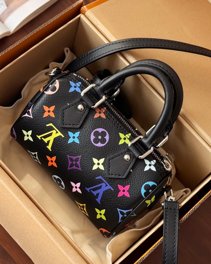 NIGO Louis Vuitton LV x TM Nano Speedy Women's Colorful Monogrammed Canvas Leather Tote Shoulder Bag Bags #nigo76129