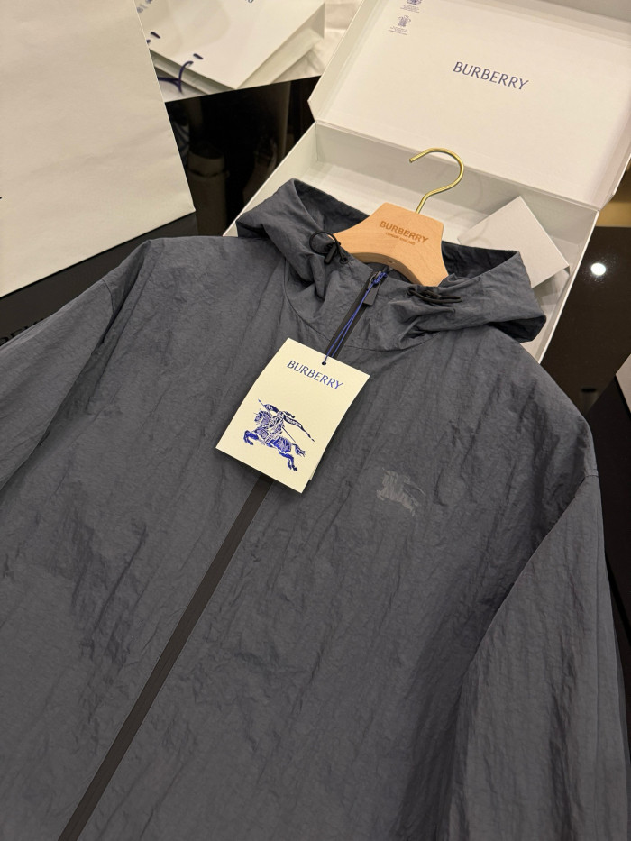 NIGO Burberry Men's Spring & Autumn EKD Badge Nylon Solid Color Long Sleeve Zipper Loose Hooded Jacket #nigo76111