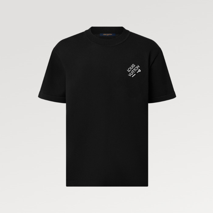 NIGO Louis Vuitton Men's Solid Color Logo Embroidery Casual Cotton Crew Neck Shirt Short Sleeve T-shirt #nigo76114