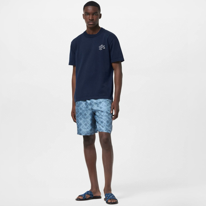 NIGO Louis Vuitton Men's Solid Color Logo Embroidery Casual Cotton Crew Neck Shirt Short Sleeve T-shirt #nigo76114