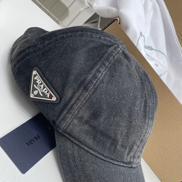 NIGO Prada Men's Metal Triangle Tag Logo Solid Color Cowboy Baseball Cap Fisherman's Hat #nigo76124
