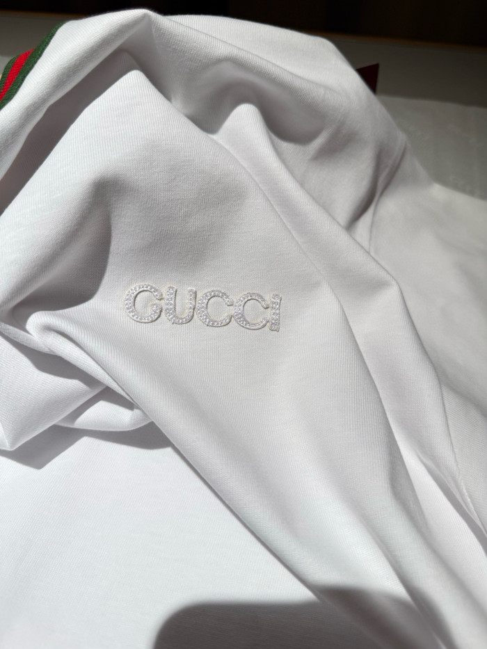 NIGO Gucci Women's Summer Solid Color Logo Embroidery Round Neck Cotton Short Sleeve T-Shirt #nigo75981