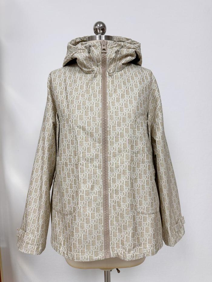 NIGO Dior Women's Spring/Summer Logo Printed Solid Color Hooded Zipper Long Sleeve Jacket #nigo76127