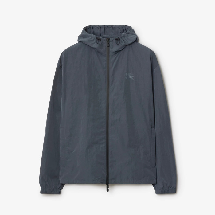 NIGO Burberry Men's Spring & Autumn EKD Badge Nylon Solid Color Long Sleeve Zipper Loose Hooded Jacket #nigo76111