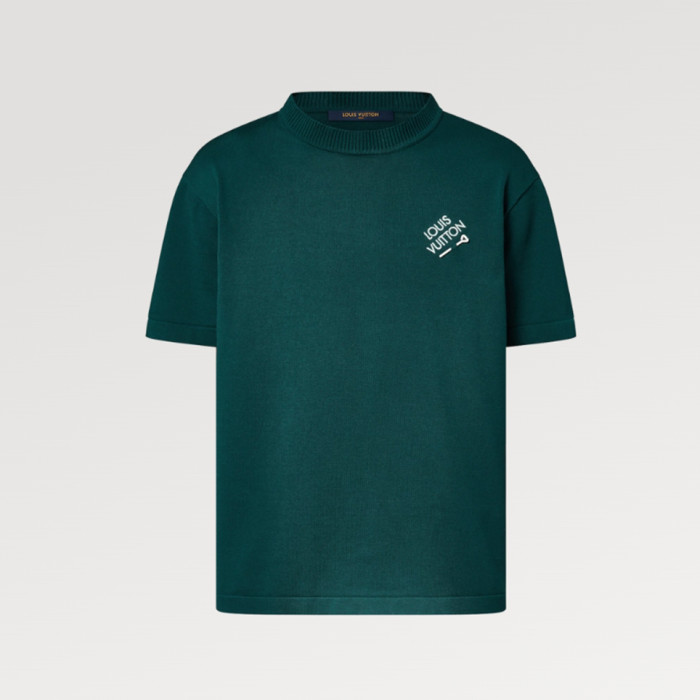 NIGO Louis Vuitton Men's Solid Color Logo Embroidery Casual Cotton Crew Neck Shirt Short Sleeve T-shirt #nigo76114