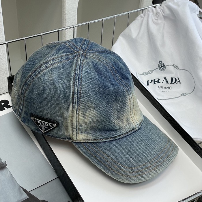 NIGO Prada Men's Metal Triangle Tag Logo Solid Color Cowboy Baseball Cap Fisherman's Hat #nigo76124