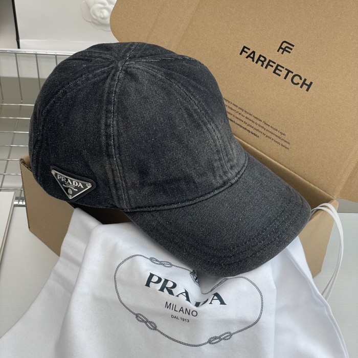NIGO Prada Men's Metal Triangle Tag Logo Solid Color Cowboy Baseball Cap Fisherman's Hat #nigo76124