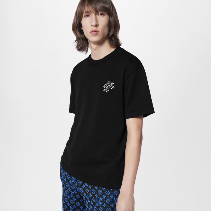 NIGO Louis Vuitton Men's Solid Color Logo Embroidery Casual Cotton Crew Neck Shirt Short Sleeve T-shirt #nigo76114
