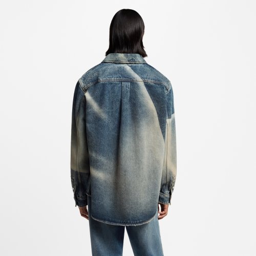 NIGO Louis Vuitton Sun Fading Effect Denim Long Sleeve Shirt Skateboarding Jeans Pants Men'S Spring And Summer Fashion High Street Trend Casual Suit Set #nigo75985