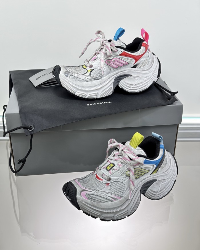 NIGO Balenciaga Men's Women's 6XL Colorblocking Height Increasing Sneakers Dazzling Fashion High Street Lace Up Shoes #nigo76122
