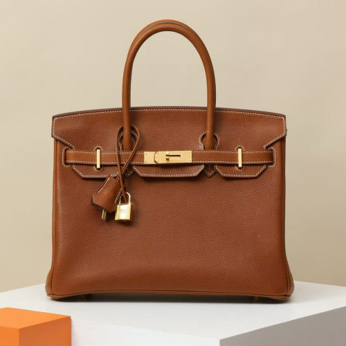 NIGO Hermes Birkin 30 Gold Buckle Solid Color Handbag Temperament  Bags Metal Buckle Kelly Bag Accessories H027633CC37 #nigo81134
