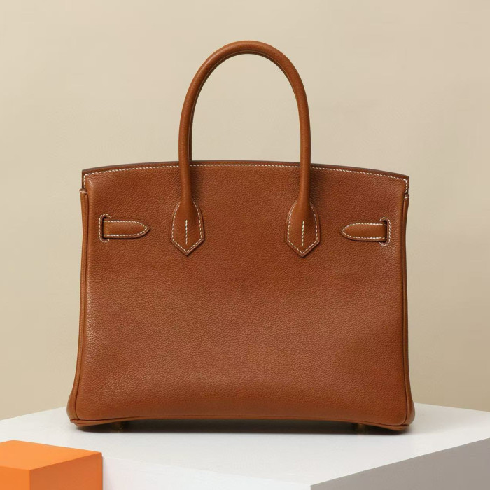 NIGO Hermes Birkin 30 Gold Buckle Solid Color Handbag Temperament  Bags Metal Buckle Kelly Bag Accessories H027633CC37 #nigo81134