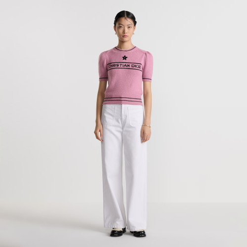 NIGO Dior Women's Wool Blend Knit Short Sleeve Top Round Neck Fashion Temperament Short T-Shirt Knitwear #nigo81137