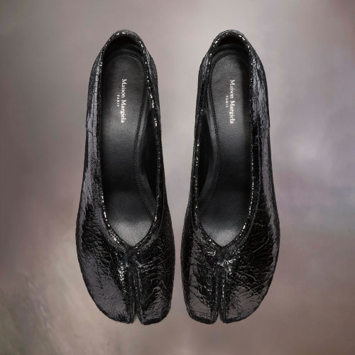 NIGO Maison Margiela Tabi Broken Mirror New Ballerinas Women's Chunky Heel Shallow Split Toe Shoes Pleated Fashion Modern Trend Sheepskin Comfort Temperament Shoes #nigo76151