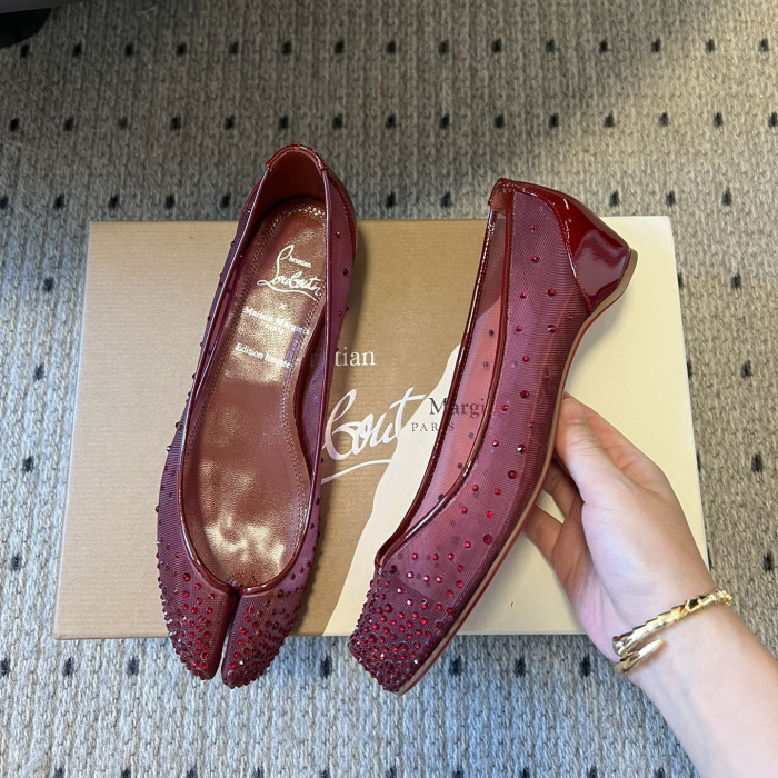 NIGO Maison Margiela Women's Spring and Autumn Solid Color Leather Split One Toe Stirrup Casual Baotou Slipper Shoes #nigo75857