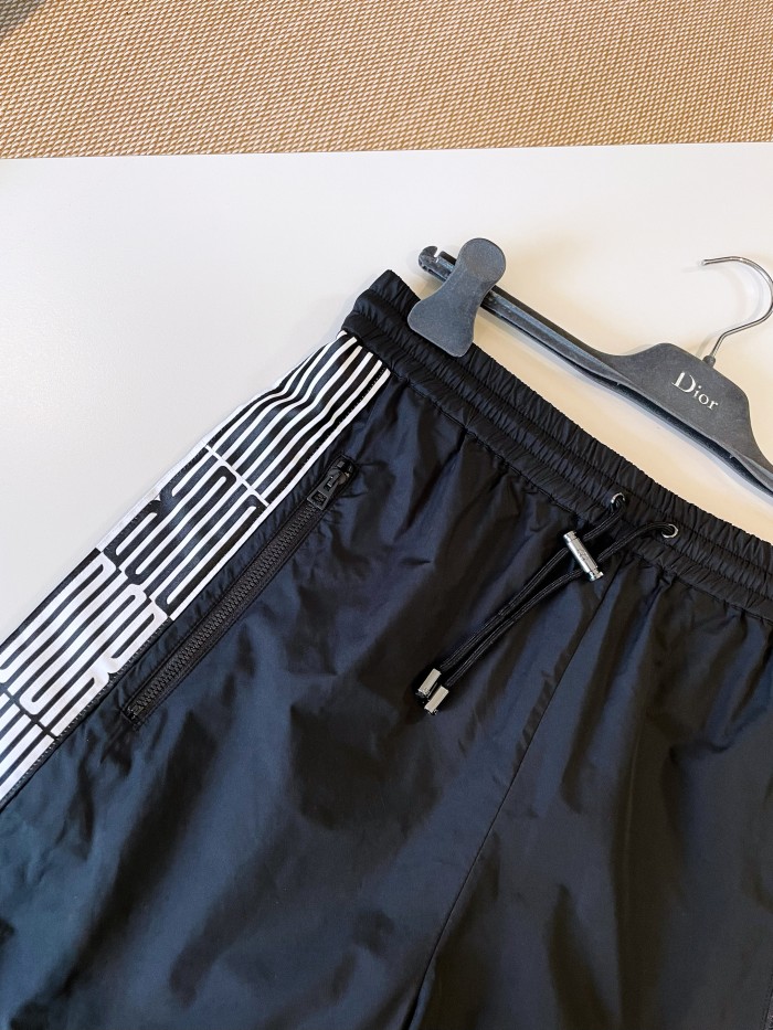 NIGO Dior Men's And Women's Summer Solid Color Casual Mid Waist Tie Loose Shorts #nigo76144