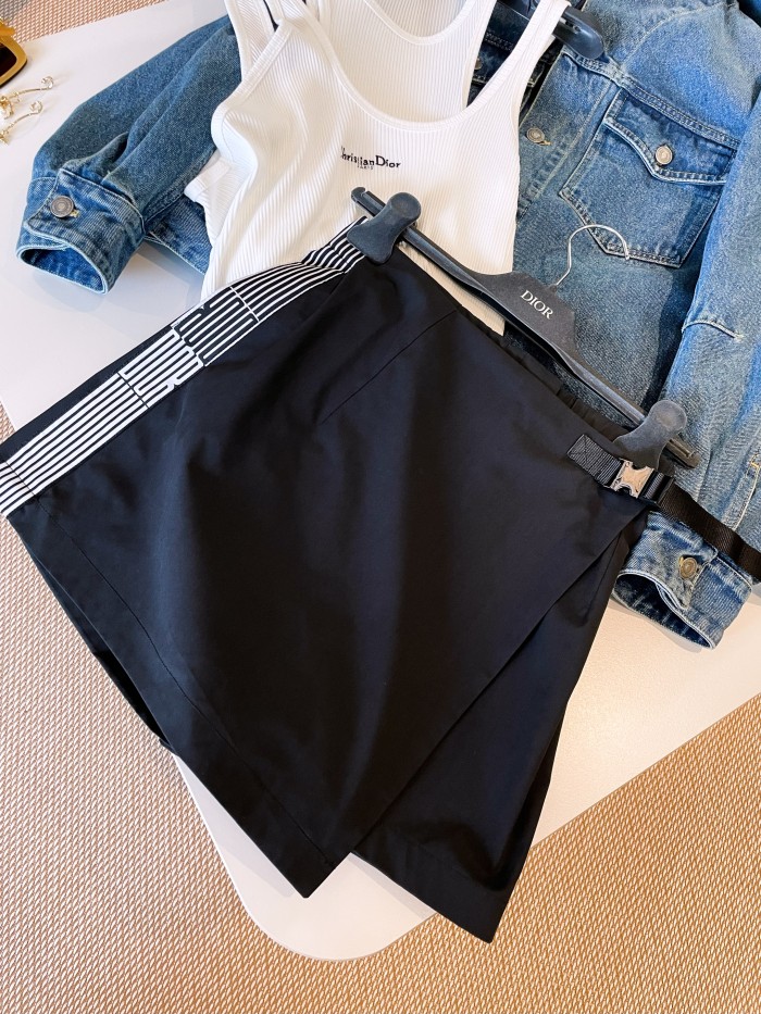 NIGO Dior Women's Summer Solid Color Striped Pattern Jacquard Casual Skirt #nigo76147