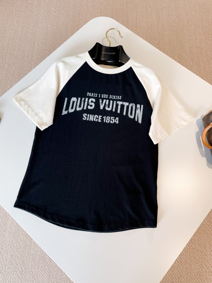 NIGO Louis Vuitton Women's Summer Letter Printed Color Blocking Round Neck Short Sleeve T-Shirt #nigo76161