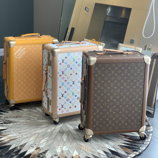 NIGO Louis Vuitton Rolling Trunk Men's and Women's Alphabet Logo Printed Solid Color Leather Trolley Case Luggage Bag Bags #nigo76154