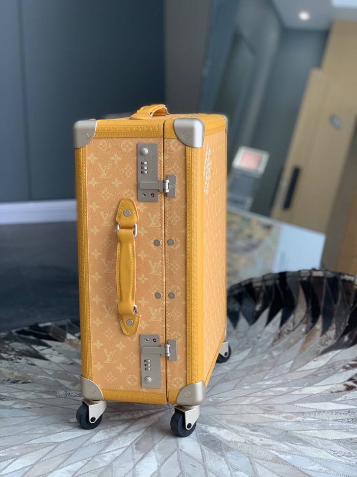 NIGO Louis Vuitton Rolling Trunk Men's and Women's Alphabet Logo Printed Solid Color Leather Trolley Case Luggage Bag Bags #nigo76154