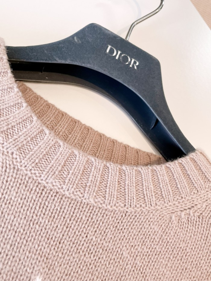 NIGO DIOR Women's Solid Color Pentagram Letter Print Cashmere Short Sleeve Knit Sweater #nigo76157