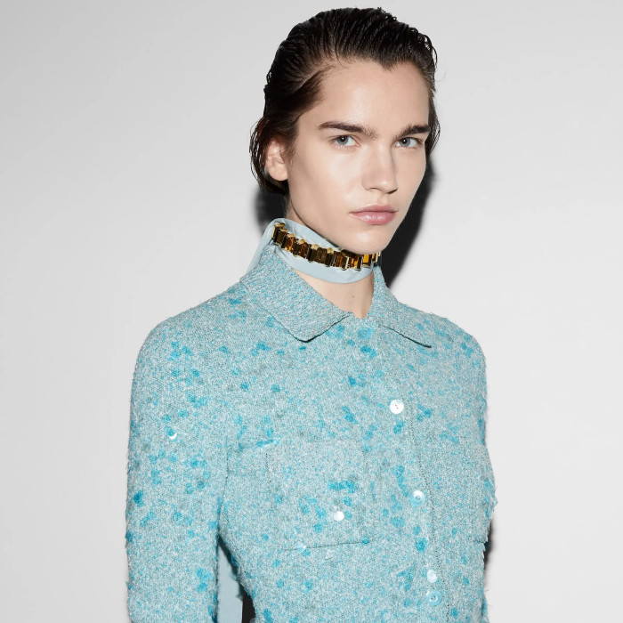 NIGO Gucci Women's Sequin Embroidery Viscose Fiber Blend Lapel Knit Long Sleeve Cardigan Ngvp #nigo1389