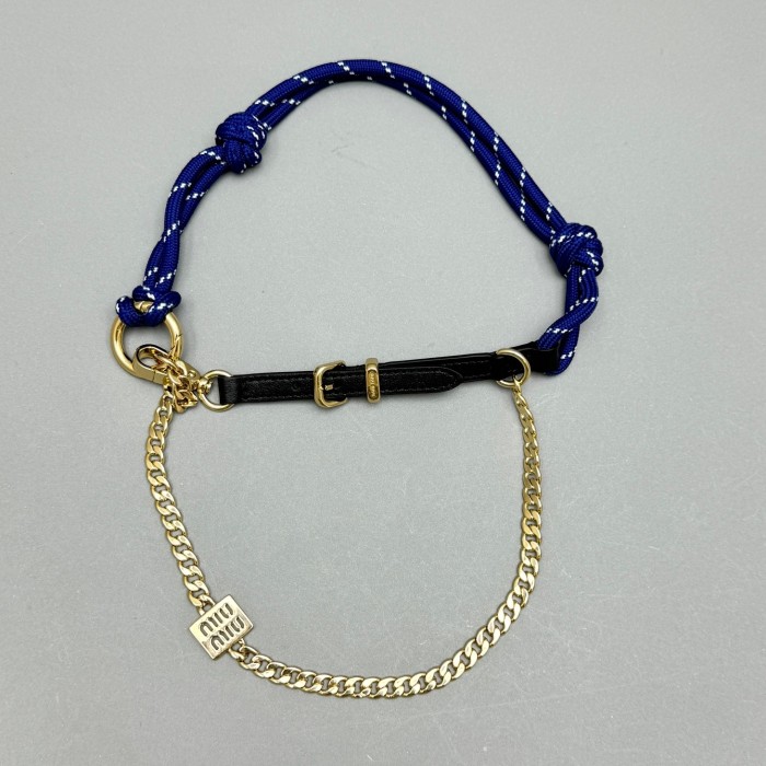 NIGO MiuMiu Women's Colorblocking Leather Metal Braided Bracelet Charms Accessories #nigo76182