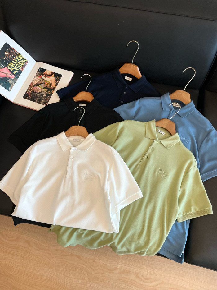 NIGO Burberry Men's Summer Solid Color Embroidered Knight Pattern Polo Neck Short Sleeve T-Shirt #nigo76185