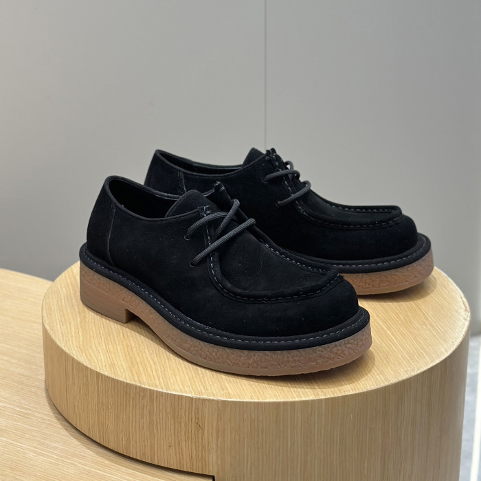 NIGO Bottega Veneta Men's Spring/Summer Solid Color Round Toe Over-Toe Suede Leather Loafers Shoes #nigo76175