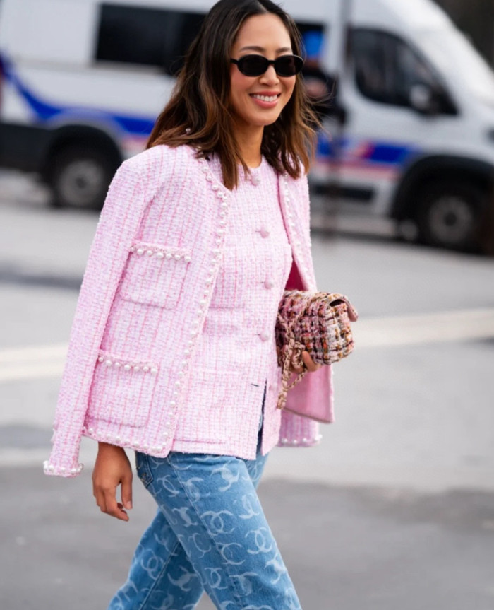 NIGO Chanel Women's Spring & Autumn Round Collar Checked Wool Tweed Fitted Long Sleeve Colorblocked Jacket Ngvp #nigo1392