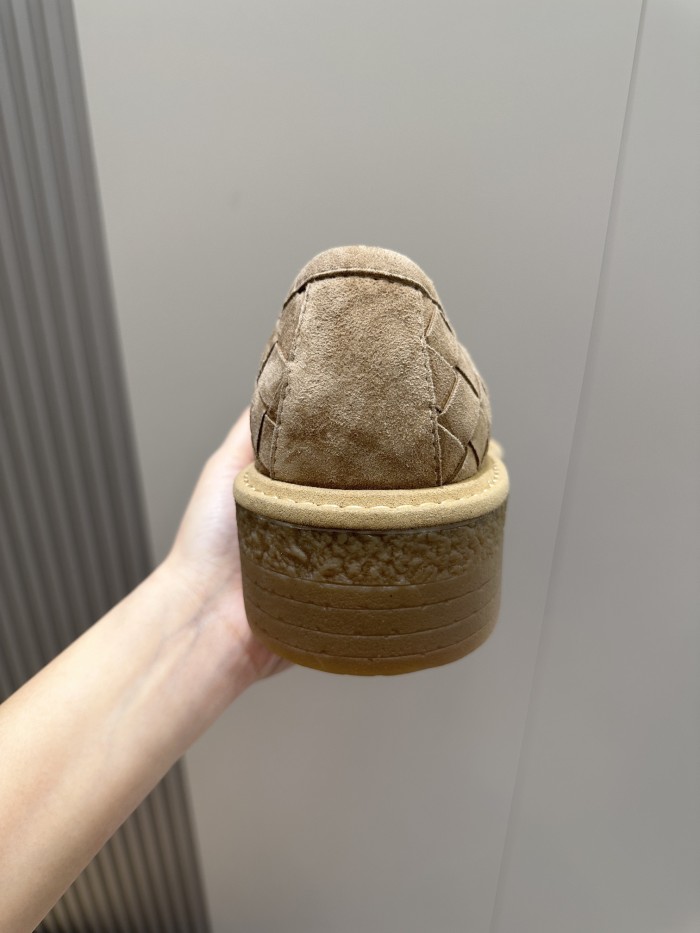 NIGO Bottega Veneta Men's Spring/Summer Solid Color Round Toe Over-Toe Suede Leather Loafers Shoes #nigo76175