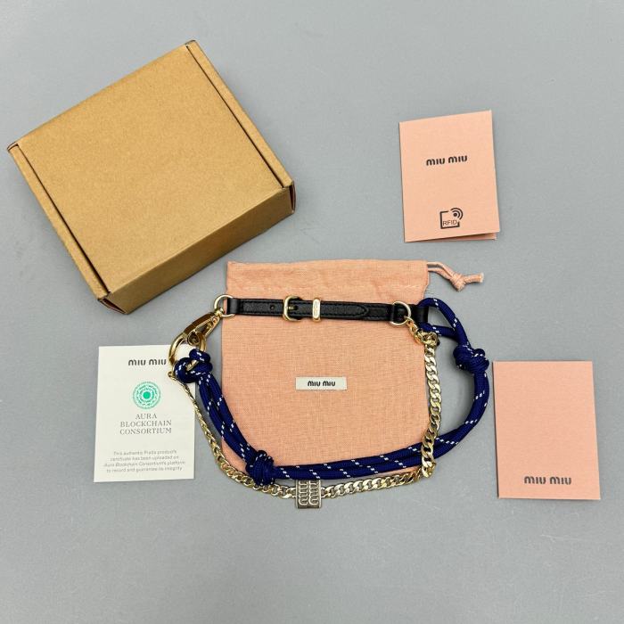 NIGO MiuMiu Women's Colorblocking Leather Metal Braided Bracelet Charms Accessories #nigo76182