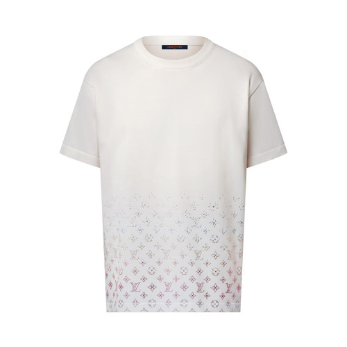 NIGO Louis Vuitton Men's Summer Colorful Diamond Letters Gradient Pattern Solid Color Round Neck Short Sleeve T-shirt #nigo76173