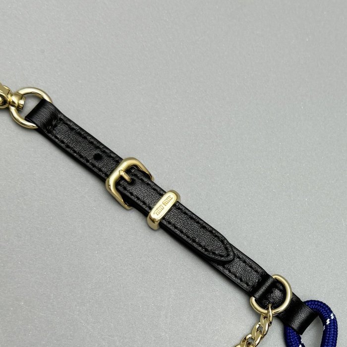 NIGO MiuMiu Women's Colorblocking Leather Metal Braided Bracelet Charms Accessories #nigo76182